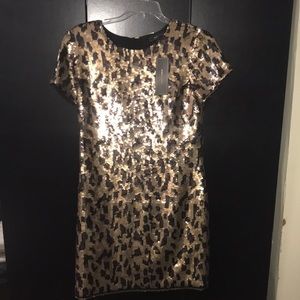 NWT Bcbgmaxazria leopard pattern sequin dress